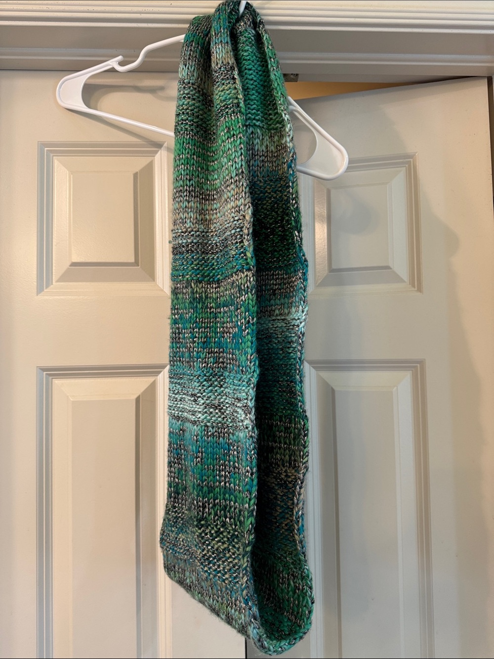 The Limited Knit Infinity Scarf in Teal and Gray